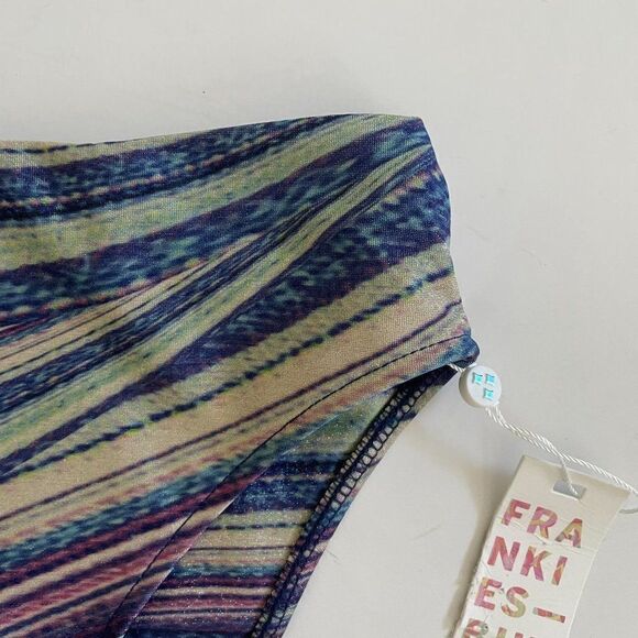 Frankies Bikinis Jenna Shimmy Metallic Stripes Swim‎ Bikini Bottoms Womens XS - Picture 3 of 5